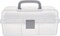12-Inch 3 Layers Plastic Craft Organizer Box Storage Container First Aid Carrying Case for Sewing, Painting, Arts - Clear
